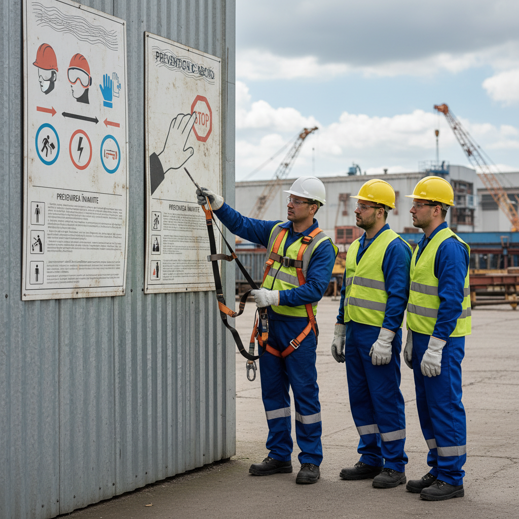 Un briefing de sécurité sur un site industriel français avec des affiches multilingues.
